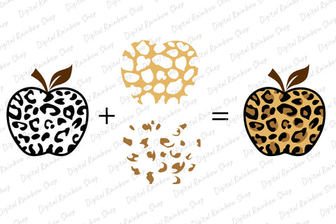 Teacher rainbow, teachers day svg|teacher leopard apple svg SVG Digital Rainbow Shop 