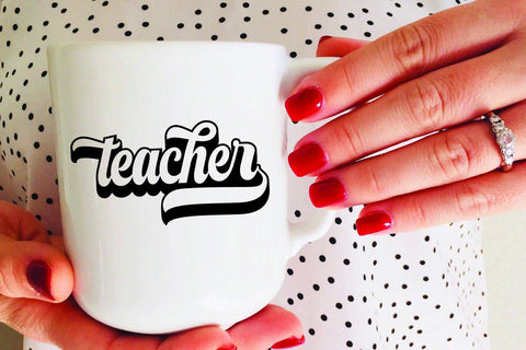 Teacher Retro SVG | Teacher Design | SVG PNG DXF EPS SVG Ikonart Design Shop 