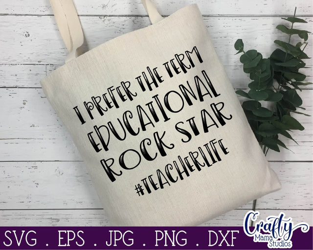 Teacher - Rock Star Svg - Teaching Cut File SVG Crafty Mama Studios 