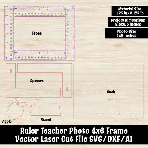 Teacher Ruler Frame Vector Laser Cut File SVG Design Shark 
