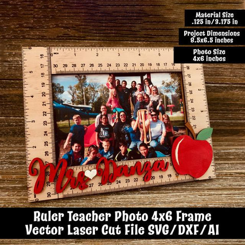 Teacher Ruler Frame Vector Laser Cut File SVG Design Shark 