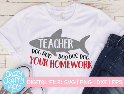 Teacher Shark SVG Crazy Crafty Lady Co. 