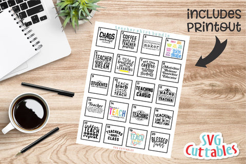 Teacher Shirt Bundle svg - Teacher Cut File - svg - dxf - eps - png - Teacher Design - svg Bundle - Silhouette - Cricut - Digital File SVG Svg Cuttables 