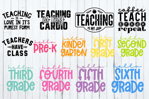 Teacher Shirt Bundle svg - Teacher Cut File - svg - dxf - eps - png - Teacher Design - svg Bundle - Silhouette - Cricut - Digital File SVG Svg Cuttables 