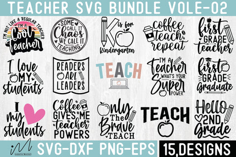 Teacher shirt svg bundle, Cool teacher cricut, kindergarten teacher svg,gift for teacher svg, teacher appreciation svg, Back to school svg, bundle cut files SVG Isabella Machell 