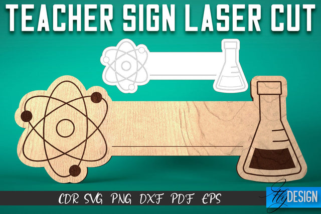 Teacher Sign Laser Cut SVG | School SVG Design | CNC Files SVG Fly Design 