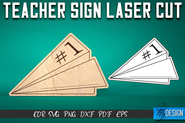 Teacher Sign Laser Cut SVG | School SVG Design | CNC Files SVG Fly Design 