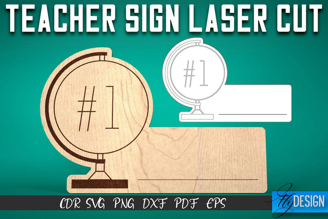 Teacher Sign Laser Cut SVG | School SVG Design | CNC Files SVG Fly Design 