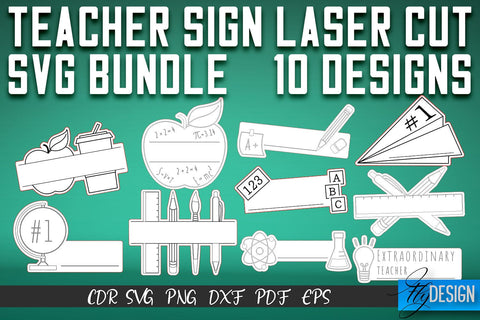 Teacher Sign Laser Cut SVG | School SVG Design | CNC Files SVG Fly Design 
