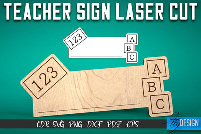 Teacher Sign Laser Cut SVG | School SVG Design | CNC Files SVG Fly Design 