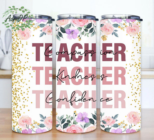Teacher Skinny Tumbler 20oz PNG ,Teacher Sublimation Design, Teacher Tumbler Design ,Sublimation 20oz Skinny Tumbler,Digital Download PNG Sublimation AdriOP 