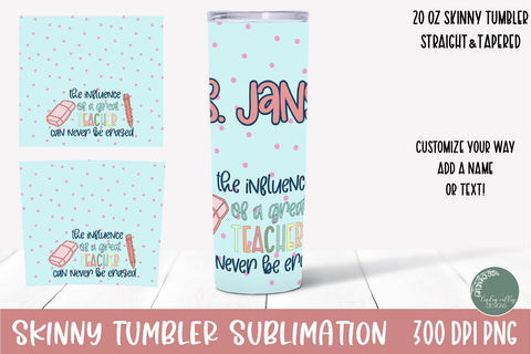 Teacher Skinny Tumbler Bundle-20 oz Tumbler Sublimation Wrap Sublimation Linden Valley Designs 