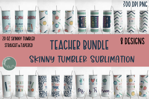 Teacher Skinny Tumbler Bundle-20 oz Tumbler Sublimation Wrap Sublimation Linden Valley Designs 