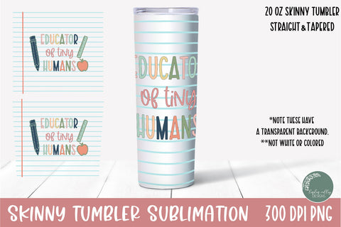 Teacher Skinny Tumbler Bundle-20 oz Tumbler Sublimation Wrap Sublimation Linden Valley Designs 