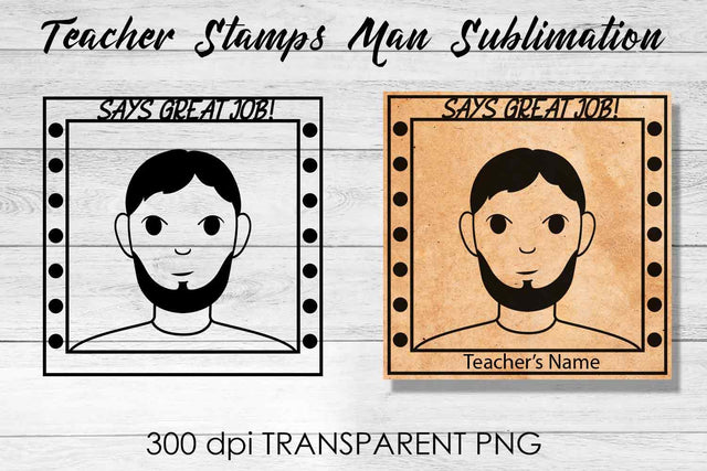 Teacher Stamp Man Sublimation | Teacher Stamp Design | Teacher Design Sublimation Fly Design 