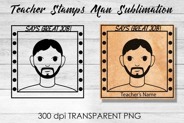 Teacher Stamp Man Sublimation | Teacher Stamp Design | Teacher Design Sublimation Fly Design 