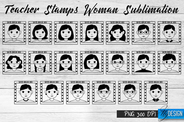 Teacher Stamp Woman Sublimation | Teacher Stamp Design | Teacher Design Sublimation Fly Design 