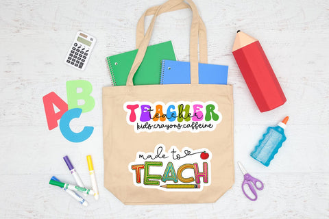 Teacher Stickers Bundle I Printable Teacher Stickers PNG Sublimation Happy Printables Club 