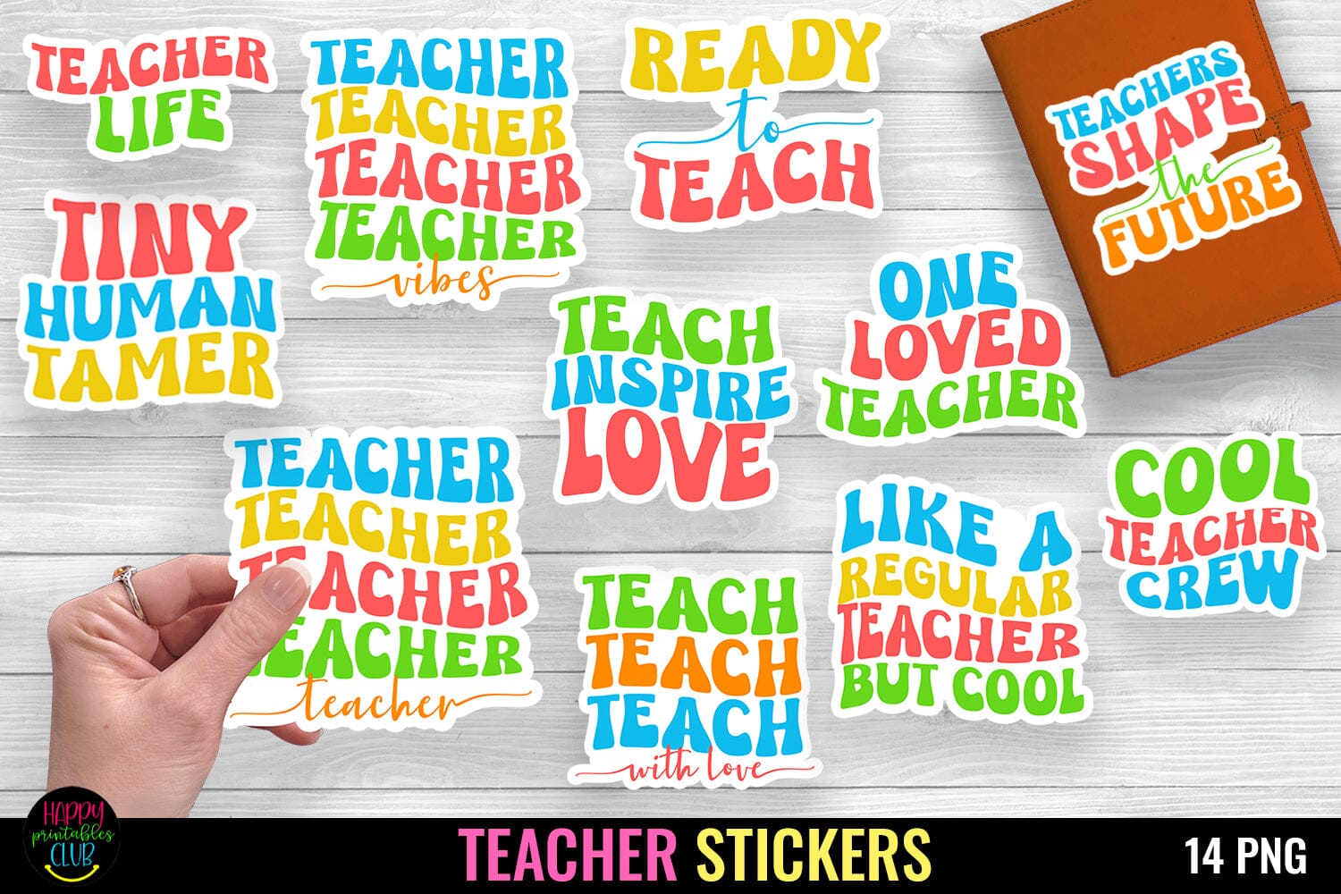 Teachers Sticker Bundle - Printable Stickers for Teachers - So Fontsy