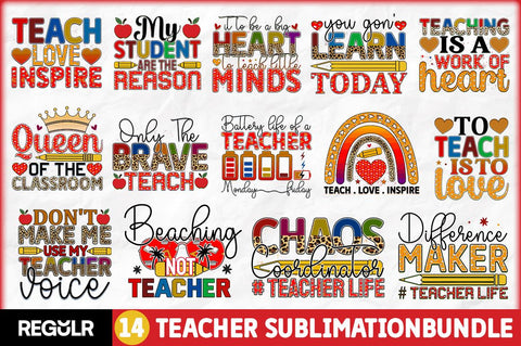 Teacher Sublimation Bundle Sublimation Regulrcrative 