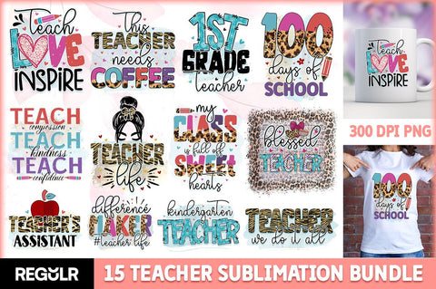 Teacher Sublimation Bundle Sublimation Regulrcrative 