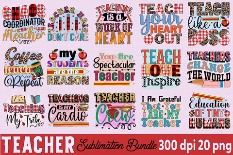 Teacher Sublimation Bundle Sublimation SVGArt 