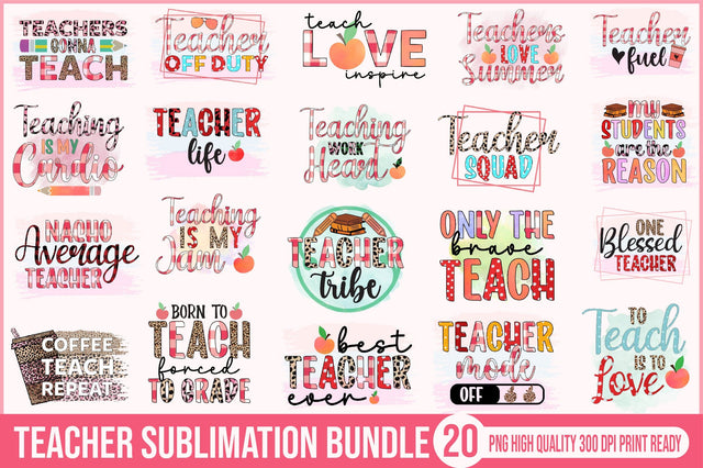Teacher Sublimation Bundle Sublimation SVGista 