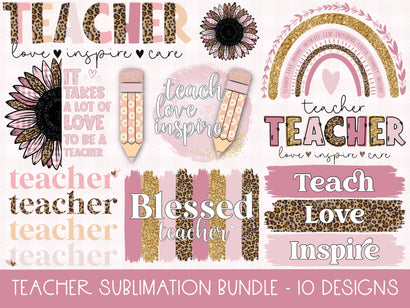 Teacher Sublimation Bundle Sublimation The Wild Daisy 