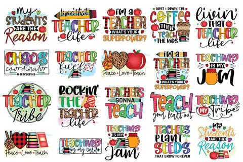 Teacher Sublimation Bundle Vol.2 Sublimation CraftLabSVG 