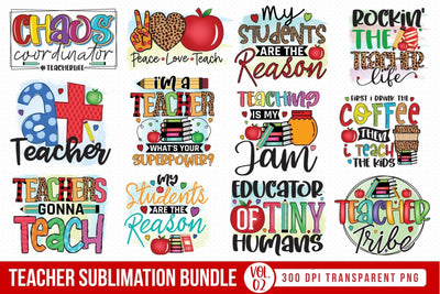 Teacher Sublimation Bundle Vol.2 Sublimation CraftLabSVG 