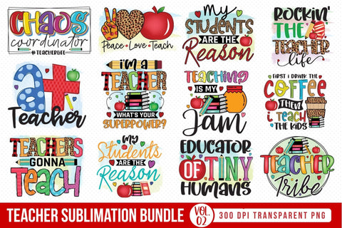 Teacher Sublimation Bundle Vol.2 Sublimation CraftLabSVG 