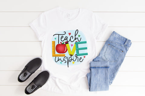 Teacher Sublimation Design, Teach Love Inspire Sublimation CraftLabSVG 