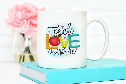Teacher Sublimation Design, Teach Love Inspire Sublimation CraftLabSVG 
