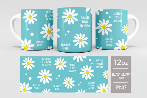 Teacher sublimation mug wrap 11 oz 15 oz 12 oz Sublimation KMarinaDesign 