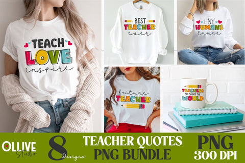 Teacher Sublimation PNG Bundle | Teacher PNG Bundle SVG Ollive Studio 