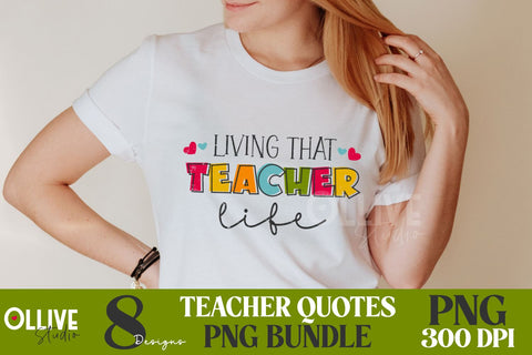 Teacher Sublimation PNG Bundle | Teacher PNG Bundle SVG Ollive Studio 