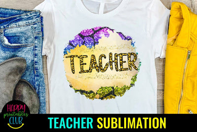Teacher Sublimation - Teacher Back to School Sublimation PNG Sublimation Happy Printables Club 
