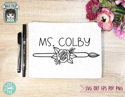 Teacher SVG, Back to School SVG, Teacher Gift SVG, Teacher Shirt svg, Teacher Life svg, School Supplies svg, Floral Pencil, Flower Scissors SVG Wild Pilot 