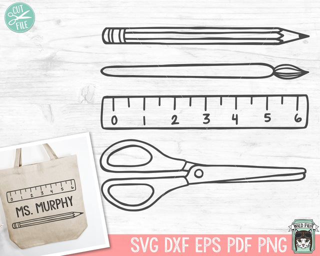 Teacher SVG, Back to School SVG, Teacher Gift SVG, Teacher Shirt svg, Teacher Life svg, School Supplies svg, Teacher Pencil svg, Scissors svg SVG Wild Pilot 