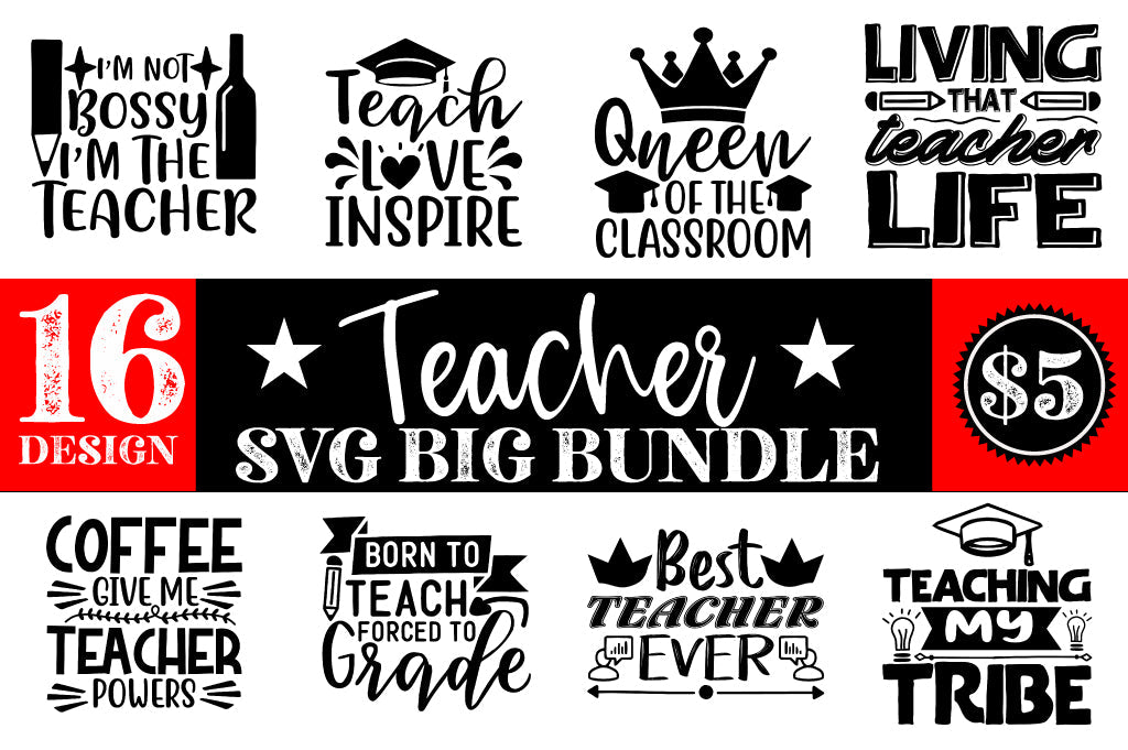 Teacher SVG Big Bundle. - So Fontsy