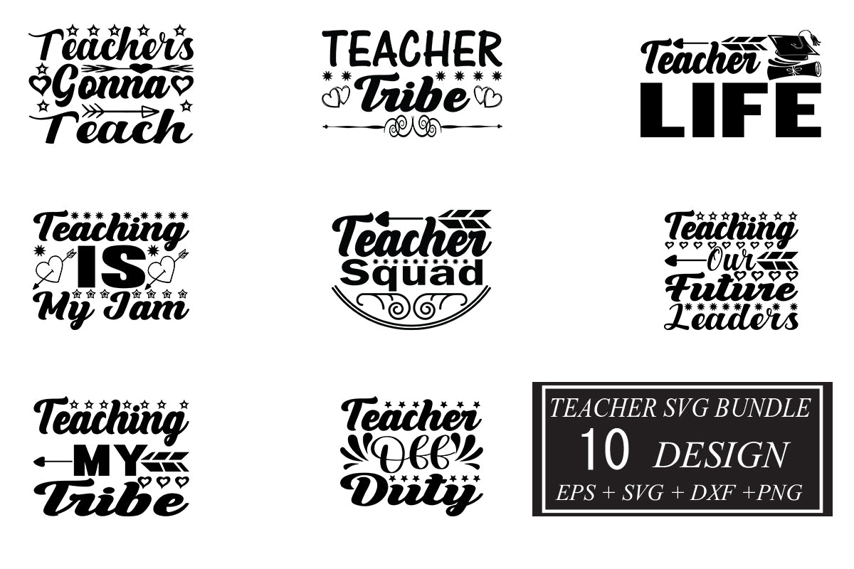 Teacher svg bundle 10 design - So Fontsy