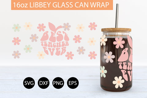 Teacher SVG Bundle 16 oz Libbey Glass Can Wrap PNG SVG Freeling Design House 