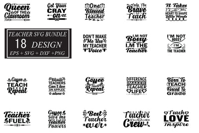 Teacher svg bundle 18 design SVG svgteam 