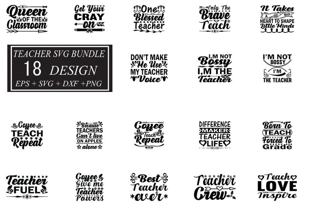 Teacher svg bundle 18 design SVG svgteam 