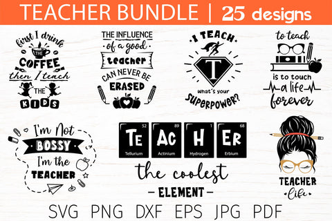 Teacher svg bundle, back to school svg bundle, teacher life SVG Digital Rainbow Shop 