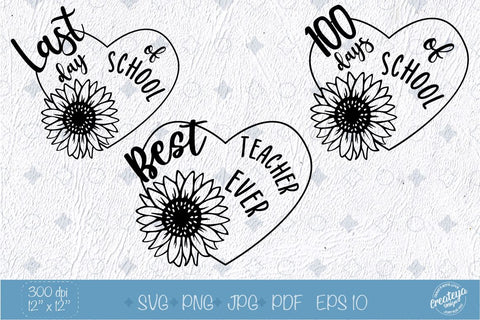 Teacher SVG bundle, Best Teacher ever appreciation quotes SVG Createya Design 