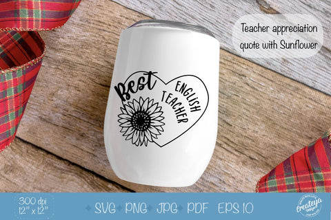 Teacher SVG bundle, Best Teacher ever appreciation quotes SVG Createya Design 