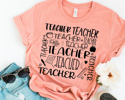 Teacher SVG bundle design - Teacher Bundle SVG file for Cricut - Teacher shirt SVG bundle - Popular teacher Digital Download SVG Isobel Jade Designs 