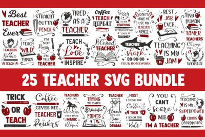Teacher SVG Bundle, school svg, teach svg, teacher life svg, pencil svg, apple svg, back to school svg, kindergarten svg,blessed teacher svg SVG James 