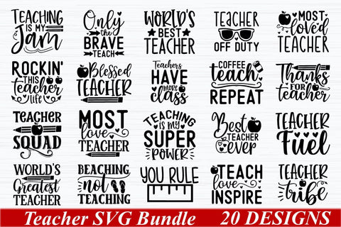 Teacher SVG Bundle SVG akazaddesign 